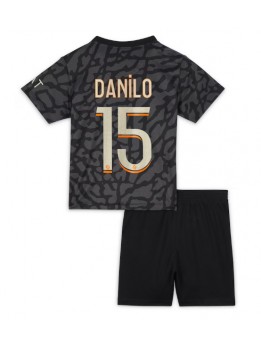 Paris Saint-Germain Danilo Pereira #15 Ausweichtrikot für Kinder 2023-24 Kurzarm (+ Kurze Hosen)